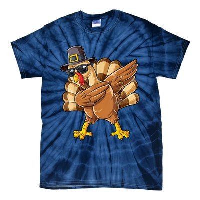 Dabbing Turkey Thanksgiving Day Pilgrim Funny Dab Tie-Dye T-Shirt