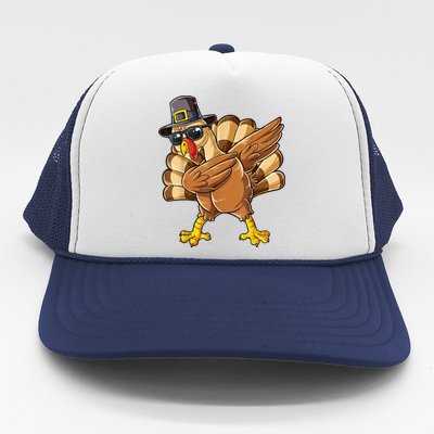 Dabbing Turkey Thanksgiving Day Pilgrim Funny Dab Trucker Hat