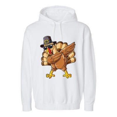 Dabbing Turkey Thanksgiving Day Pilgrim Funny Dab Garment-Dyed Fleece Hoodie