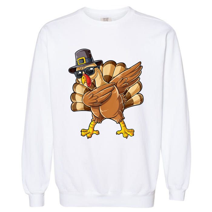 Dabbing Turkey Thanksgiving Day Pilgrim Funny Dab Garment-Dyed Sweatshirt