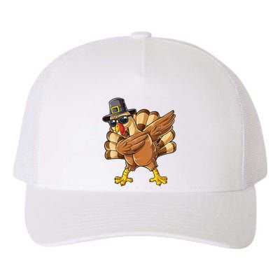 Dabbing Turkey Thanksgiving Day Pilgrim Funny Dab Yupoong Adult 5-Panel Trucker Hat