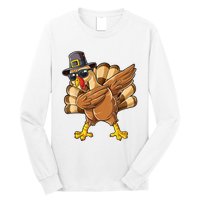 Dabbing Turkey Thanksgiving Day Pilgrim Funny Dab Long Sleeve Shirt