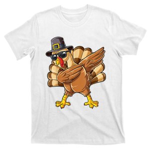 Dabbing Turkey Thanksgiving Day Pilgrim Funny Dab T-Shirt