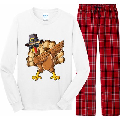 Dabbing Turkey Thanksgiving Day Pilgrim Funny Dab Long Sleeve Pajama Set