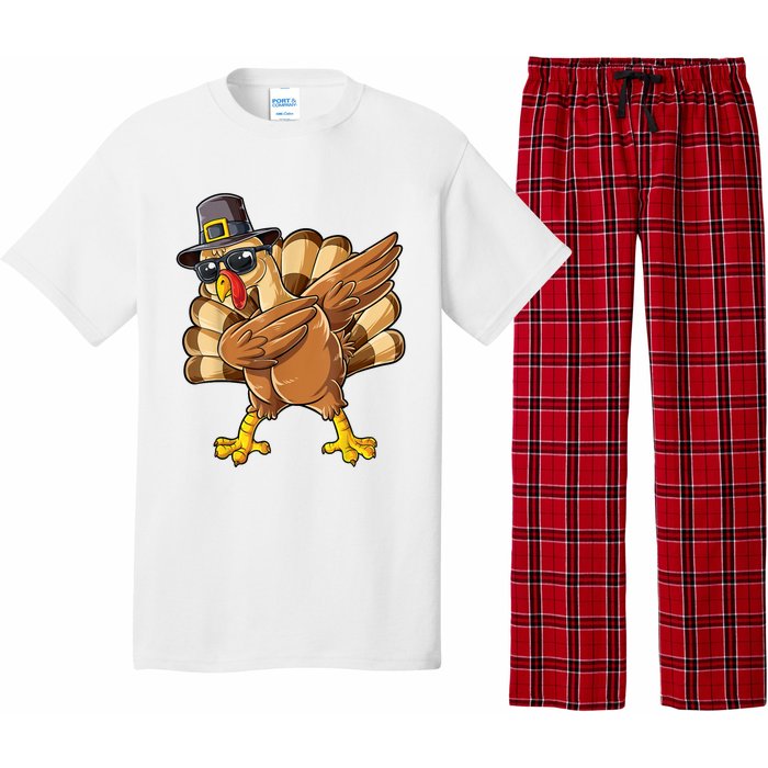 Dabbing Turkey Thanksgiving Day Pilgrim Funny Dab Pajama Set