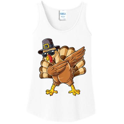 Dabbing Turkey Thanksgiving Day Pilgrim Funny Dab Ladies Essential Tank