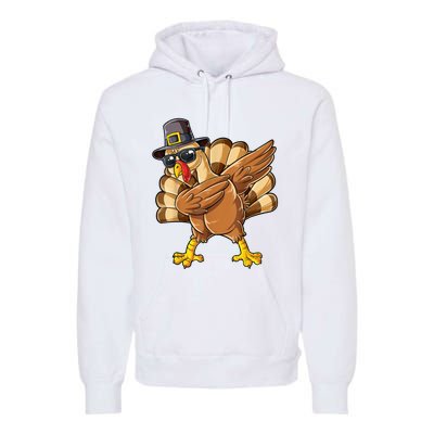 Dabbing Turkey Thanksgiving Day Pilgrim Funny Dab Premium Hoodie