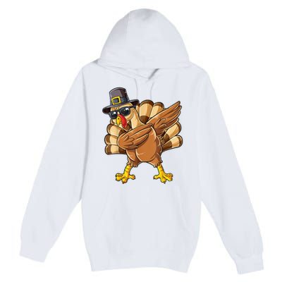 Dabbing Turkey Thanksgiving Day Pilgrim Funny Dab Premium Pullover Hoodie