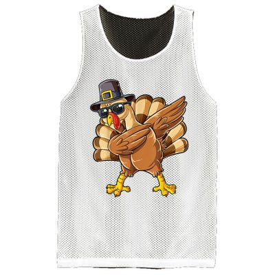 Dabbing Turkey Thanksgiving Day Pilgrim Funny Dab Mesh Reversible Basketball Jersey Tank