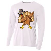 Dabbing Turkey Thanksgiving Day Pilgrim Funny Dab Cooling Performance Long Sleeve Crew