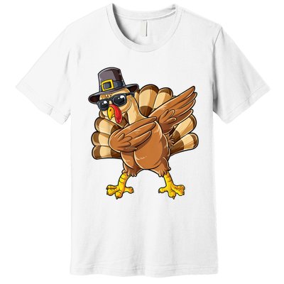 Dabbing Turkey Thanksgiving Day Pilgrim Funny Dab Premium T-Shirt