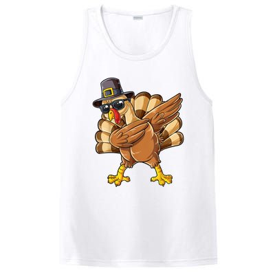 Dabbing Turkey Thanksgiving Day Pilgrim Funny Dab PosiCharge Competitor Tank