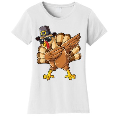 Dabbing Turkey Thanksgiving Day Pilgrim Funny Dab Women's T-Shirt