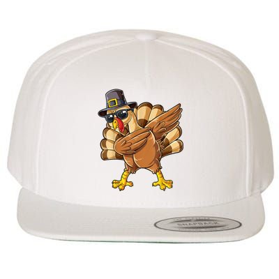 Dabbing Turkey Thanksgiving Day Pilgrim Funny Dab Wool Snapback Cap