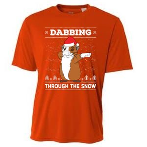 Dabbing Through The Snow Guinea Pig Ugly Christmas Sweater Cool Gift Cooling Performance Crew T-Shirt