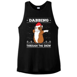 Dabbing Through The Snow Guinea Pig Ugly Christmas Sweater Cool Gift Ladies PosiCharge Tri-Blend Wicking Tank