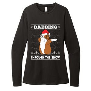 Dabbing Through The Snow Guinea Pig Ugly Christmas Sweater Cool Gift Womens CVC Long Sleeve Shirt