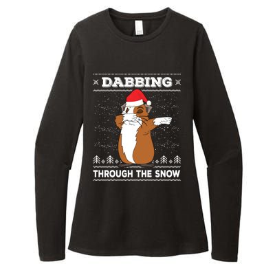 Dabbing Through The Snow Guinea Pig Ugly Christmas Sweater Cool Gift Womens CVC Long Sleeve Shirt