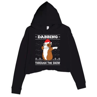 Dabbing Through The Snow Guinea Pig Ugly Christmas Sweater Cool Gift Crop Fleece Hoodie