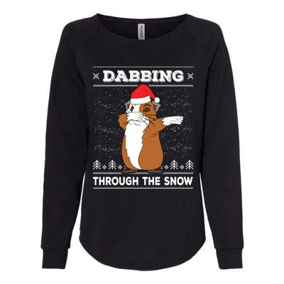 Dabbing Through The Snow Guinea Pig Ugly Christmas Sweater Cool Gift Womens California Wash Sweatshirt