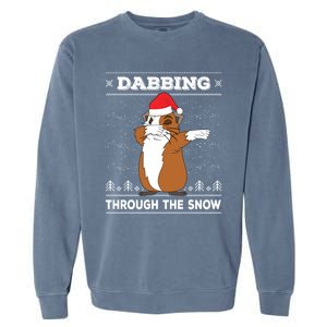 Dabbing Through The Snow Guinea Pig Ugly Christmas Sweater Cool Gift Garment-Dyed Sweatshirt