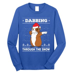 Dabbing Through The Snow Guinea Pig Ugly Christmas Sweater Cool Gift Long Sleeve Shirt