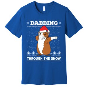 Dabbing Through The Snow Guinea Pig Ugly Christmas Sweater Cool Gift Premium T-Shirt