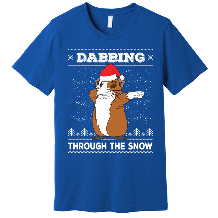 Dabbing Through The Snow Guinea Pig Ugly Christmas Sweater Cool Gift Premium T-Shirt