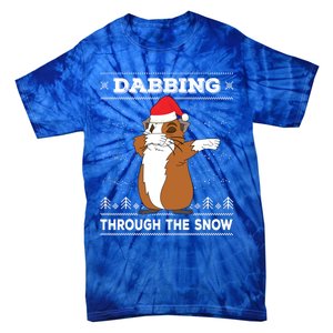 Dabbing Through The Snow Guinea Pig Ugly Christmas Sweater Cool Gift Tie-Dye T-Shirt