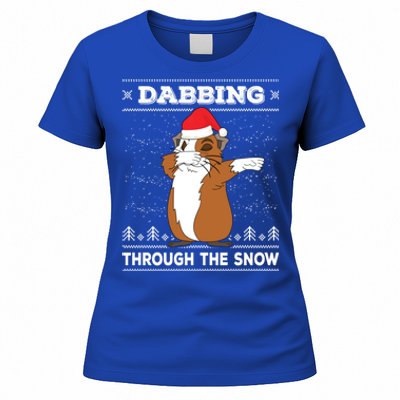 Dabbing Through The Snow Guinea Pig Ugly Christmas Sweater Cool Gift Women's T-Shirt