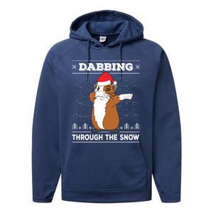 Dabbing Through The Snow Guinea Pig Ugly Christmas Sweater Cool Gift Performance Fleece Hoodie