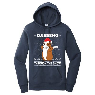 Dabbing Through The Snow Guinea Pig Ugly Christmas Sweater Cool Gift Women's Pullover Hoodie