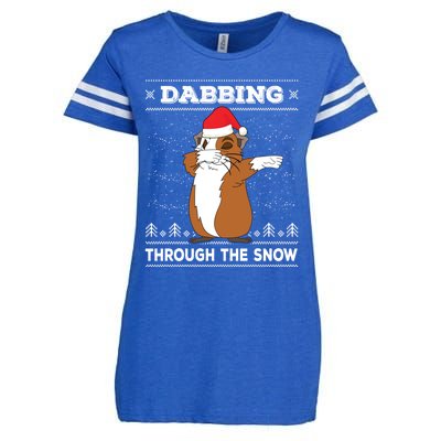 Dabbing Through The Snow Guinea Pig Ugly Christmas Sweater Cool Gift Enza Ladies Jersey Football T-Shirt