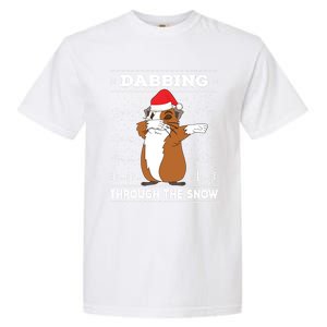 Dabbing Through The Snow Guinea Pig Ugly Christmas Sweater Cool Gift Garment-Dyed Heavyweight T-Shirt