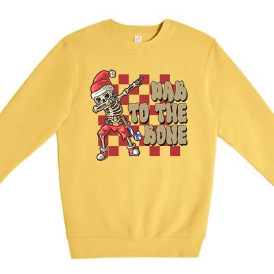 Dab To The Bone Funny Halloween Skeleton Premium Crewneck Sweatshirt