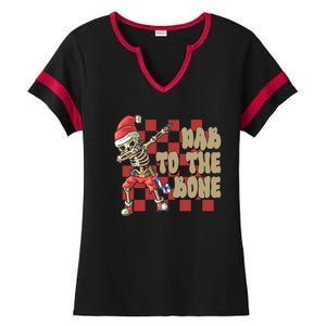 Dab To The Bone Funny Halloween Skeleton Ladies Halftime Notch Neck Tee