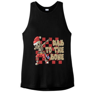 Dab To The Bone Funny Halloween Skeleton Ladies PosiCharge Tri-Blend Wicking Tank