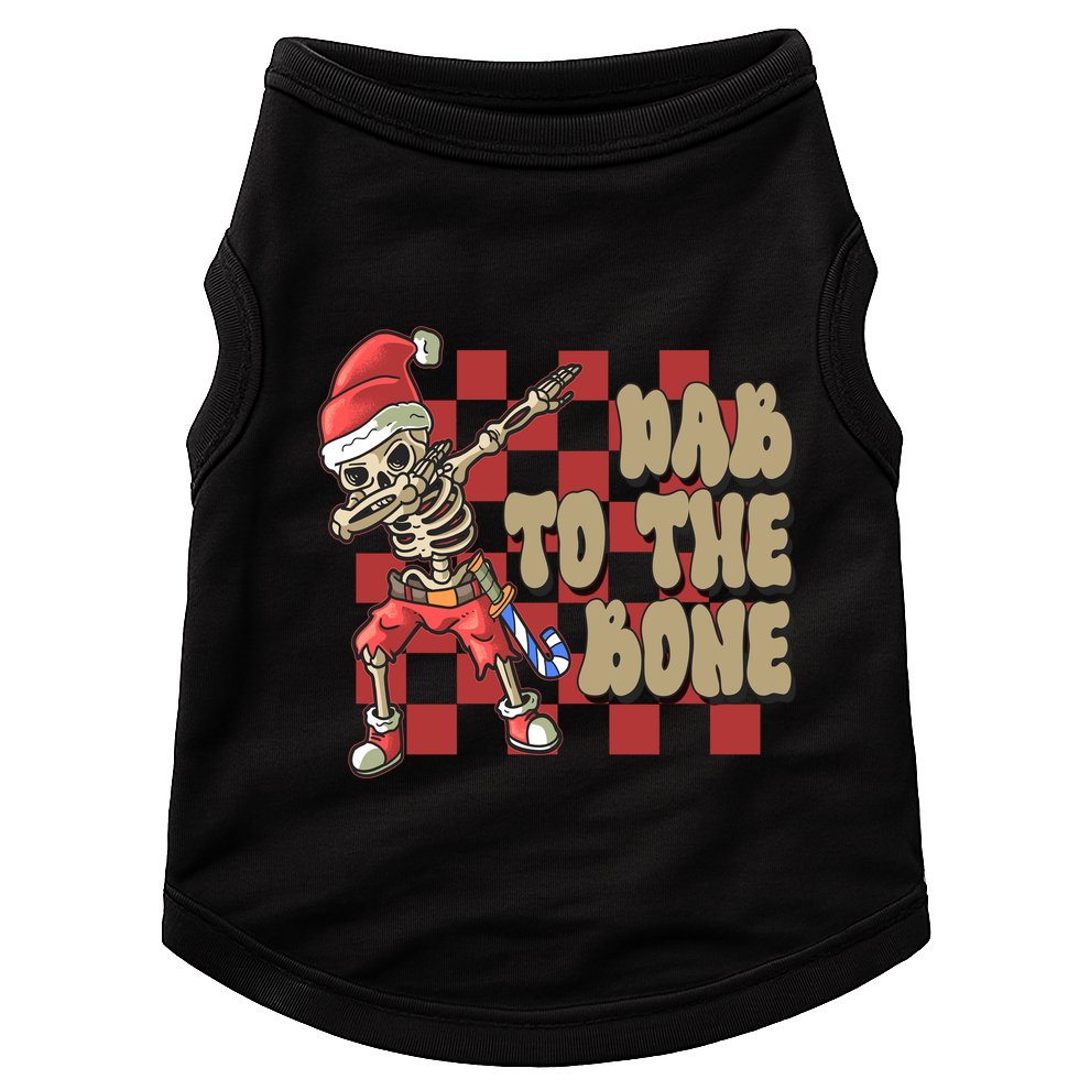 Dab To The Bone Funny Halloween Skeleton Doggie Tank