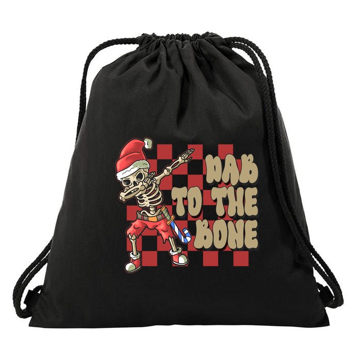 Dab To The Bone Funny Halloween Skeleton Drawstring Bag