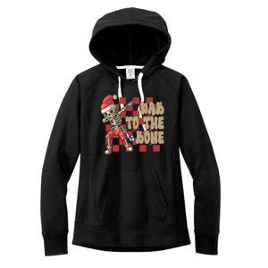 Dab To The Bone Funny Halloween Skeleton Women's Fleece Hoodie