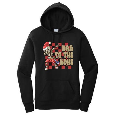 Dab To The Bone Funny Halloween Skeleton Women's Pullover Hoodie