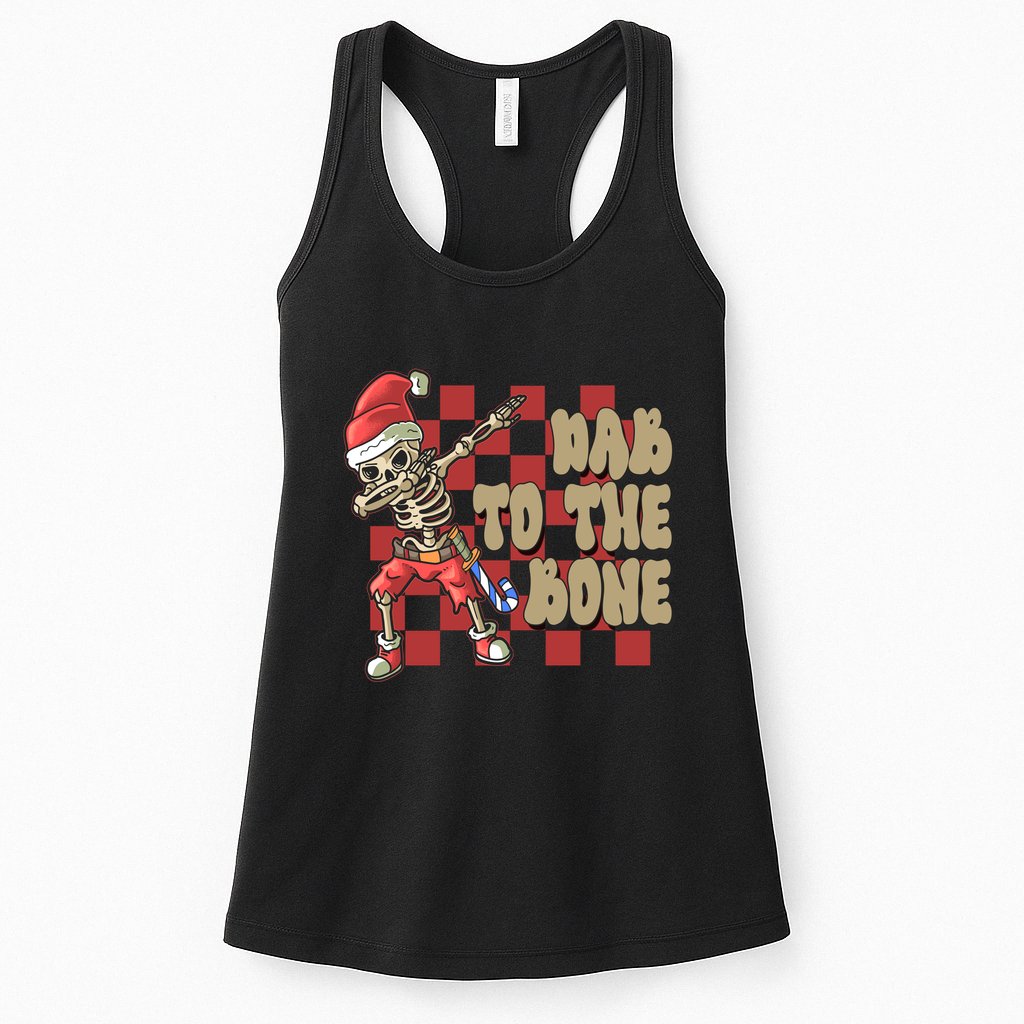 Dab To The Bone Funny Halloween Skeleton Womens Tank Top
