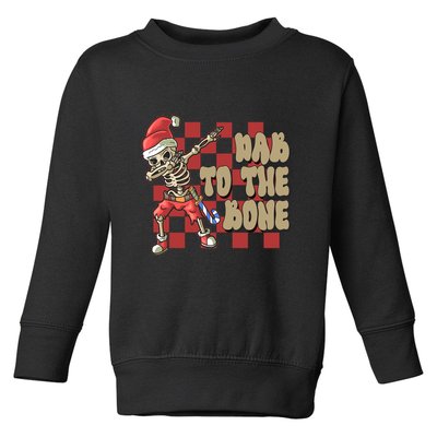 Dab To The Bone Funny Halloween Skeleton Toddler Sweatshirt