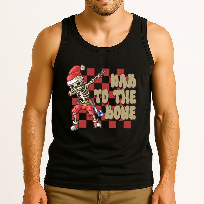 Dab To The Bone Funny Halloween Skeleton Tank Top