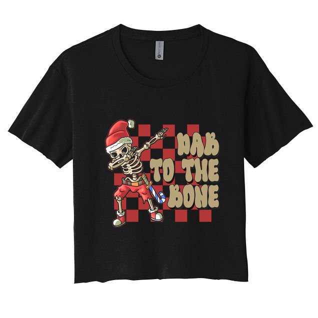 Dab To The Bone Funny Halloween Skeleton Crop Top