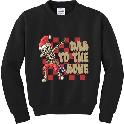 Dab To The Bone Funny Halloween Skeleton Kids Sweatshirt