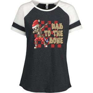 Dab To The Bone Funny Halloween Skeleton Enza Ladies Jersey Colorblock Tee