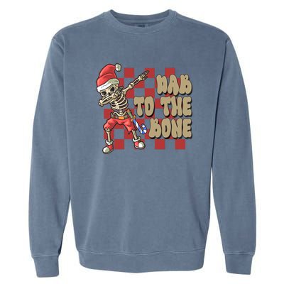 Dab To The Bone Funny Halloween Skeleton Garment-Dyed Sweatshirt