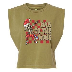 Dab To The Bone Funny Halloween Skeleton Garment-Dyed Women's Muscle Tee