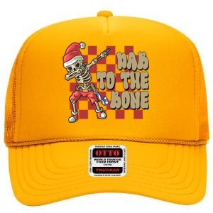 Dab To The Bone Funny Halloween Skeleton High Crown Mesh Back Trucker Hat